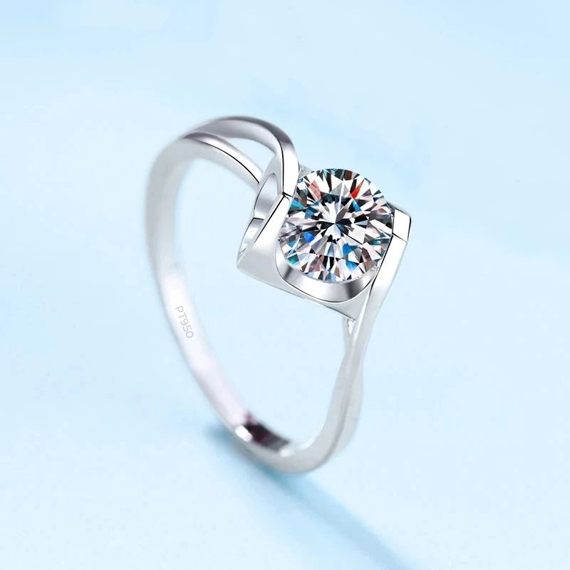 Platinum Moissanite Ring
