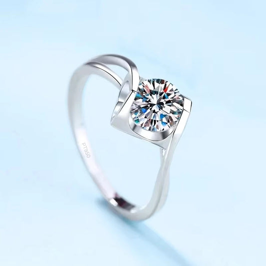 Platinum Moissanite Ring